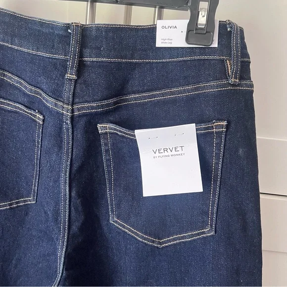 Vervet by Flying Monkey Wide Leg Stretch Cuffed Jean - Brilliant Jewel - Picture 10 of 10